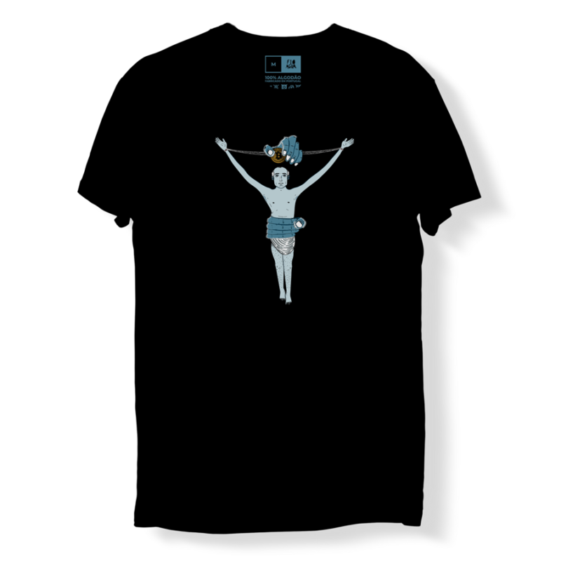 genslerSlingshot illustration on a black t-shirt by fioAgua