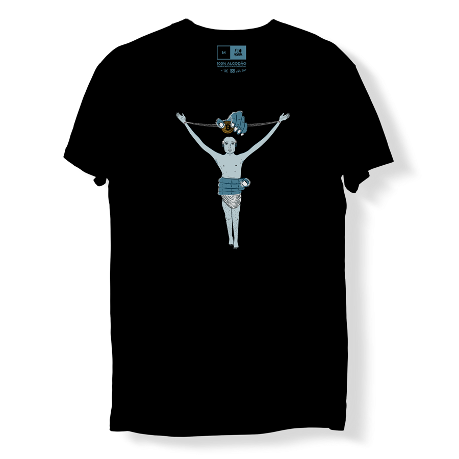 genslerSlingshot illustration on a black t-shirt by fioAgua