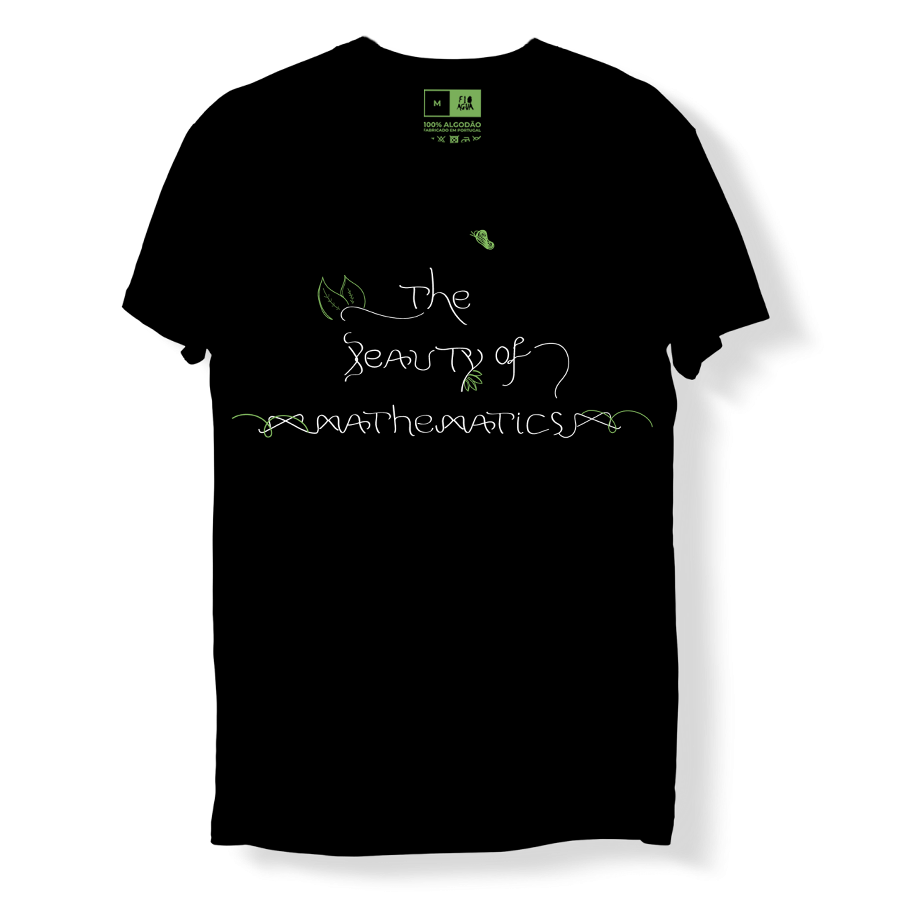 beautyOfMathematics illustration on a black t-shirt by fioAgua